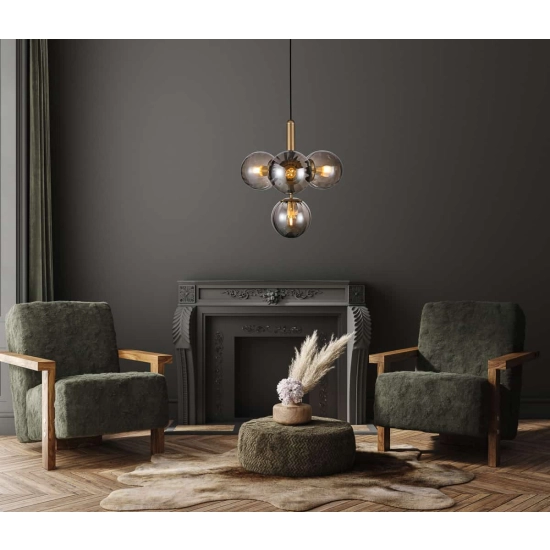 Lampa wisząca Ravena PND-2324-4B BRO+SG Italux - zdjęcie produktu